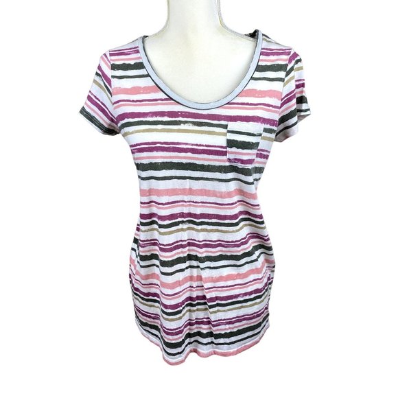 Motherhood Maternity striped short-sleeve top, size XS - Picture 1 of 5